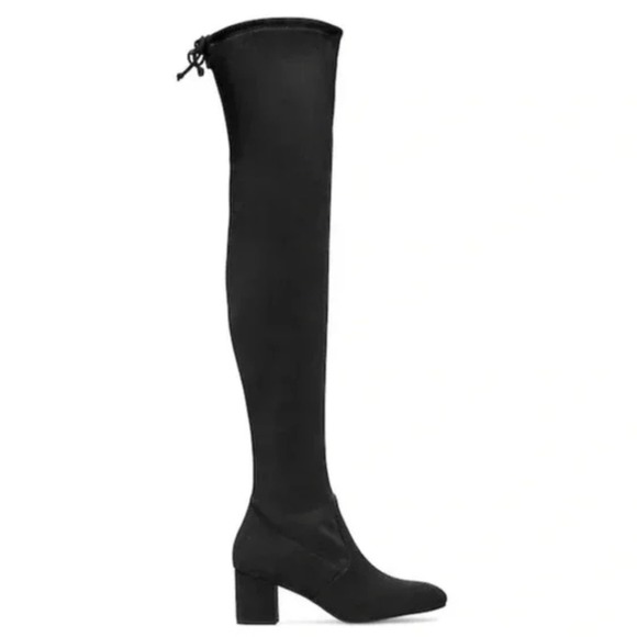 Stuart Weitzman Shoes - Stuart Weitzman Genna 60 Over The Knee Tie Boots Black Suede Leather Size 7